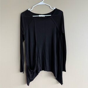Bear Dance Black Asymmetrical Tunic Top